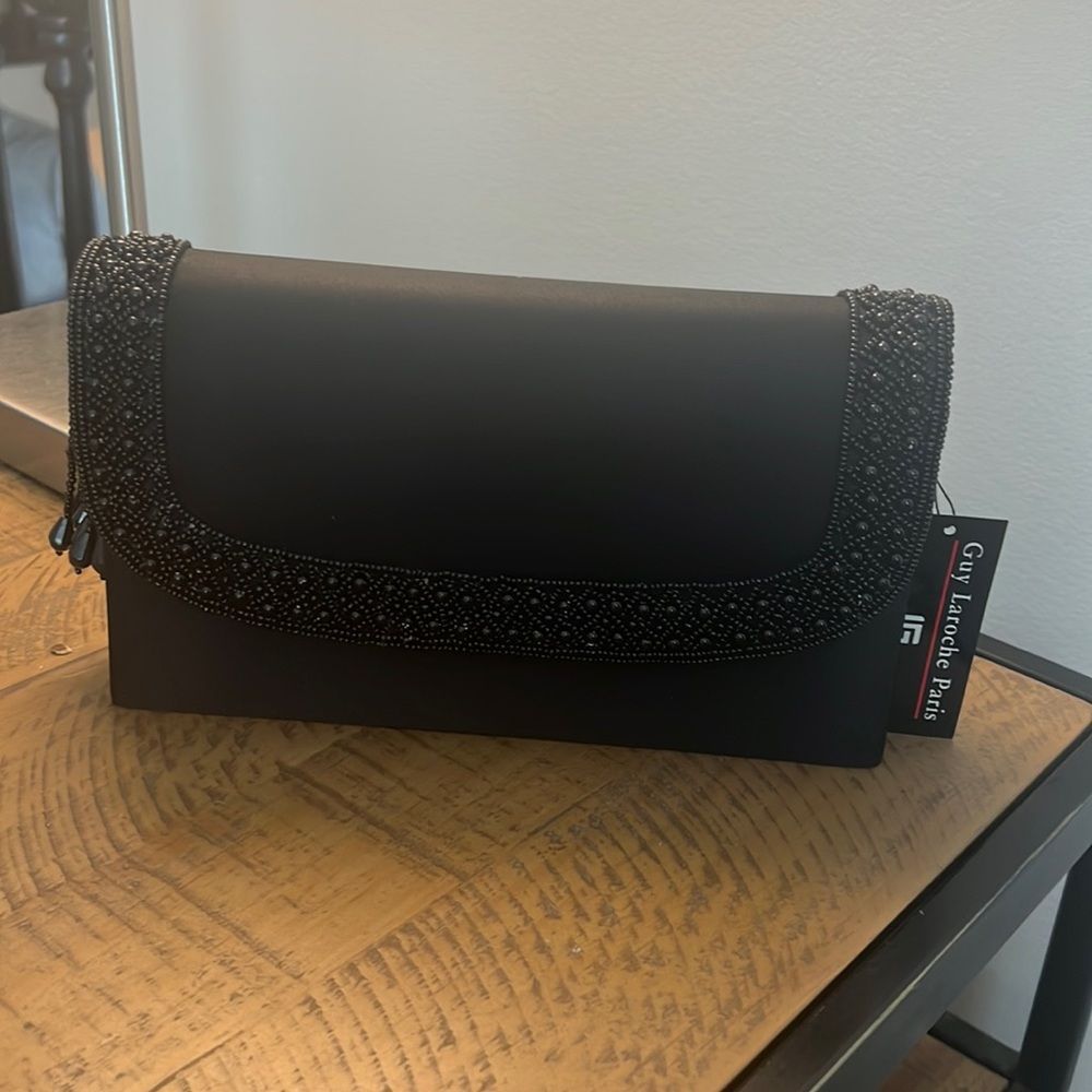 Guy Laroche black beaded purse
